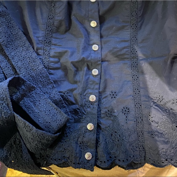 GUESS Strapless Eyelet Tube Top Black Lace Bustier Corset Sexy Blouse Women Cute - Picture 7 of 7